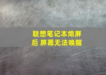 联想笔记本熄屏后 屏幕无法唤醒